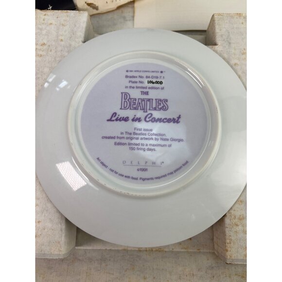 The Beatles Limited Edition Collector's Plate "Live In Concert" By Delphi - Picture 3 of 7